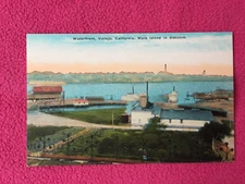 BAY AREA vintage POSTCARD waterfront VALLEJO california MARE ISLAND distance