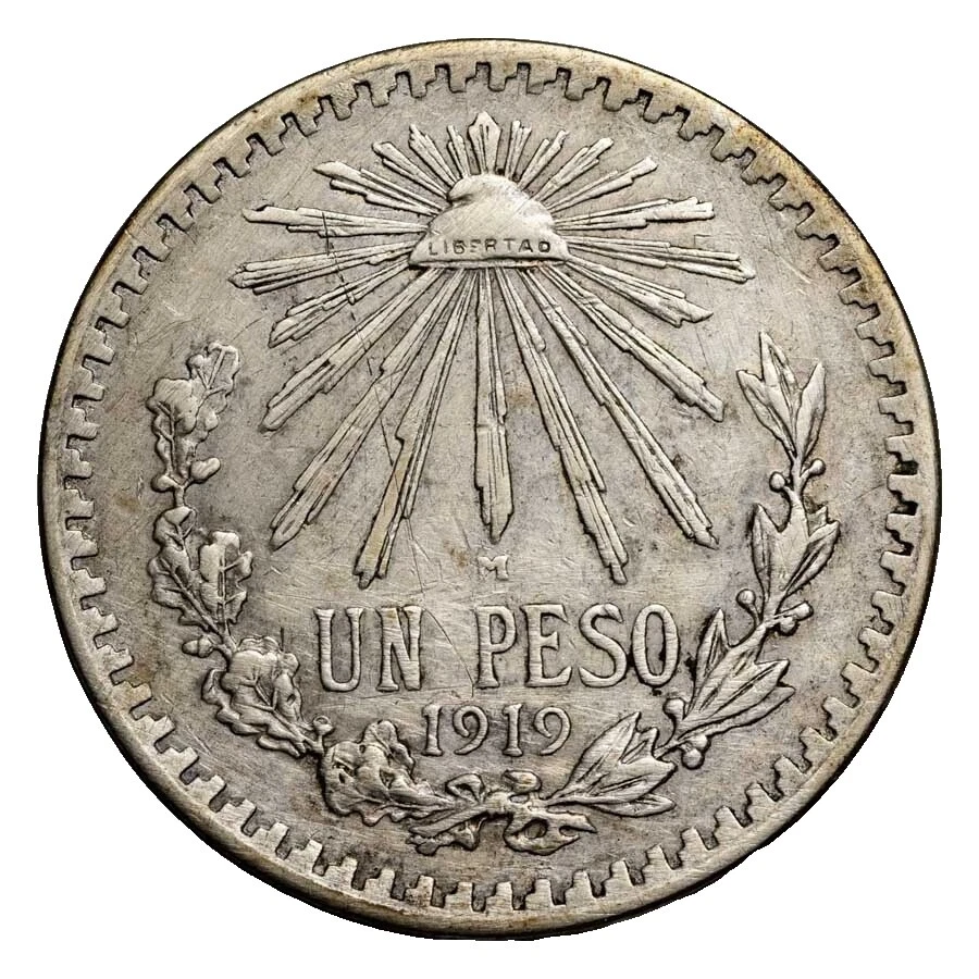 Monedas mexicanas de plata de 1918 años