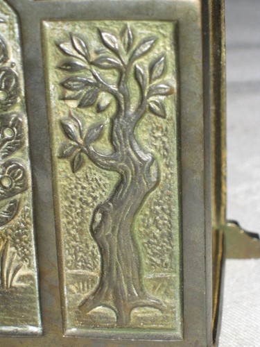 ANTIQUE JUDD CO TREE OF LIFE CAST IRON PEACOCK ART DESK LETTER PAPER RACK HOLDER - Picture 4 of 7