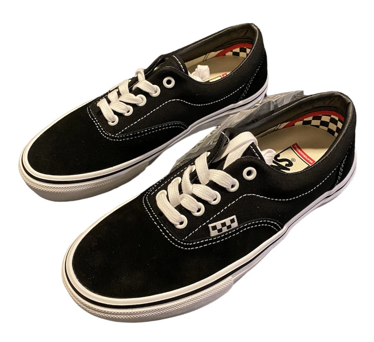 Vans Skate Era Black White Canvas Suede Shoe Popcush Men s Size 7 Brand New