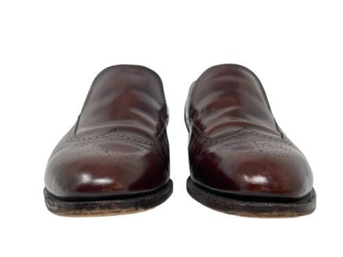 Johnston Murphy Aristocraft-Men's Size 12-Wingtip Slip-On Brown Dress Shoe - Picture 3 of 12