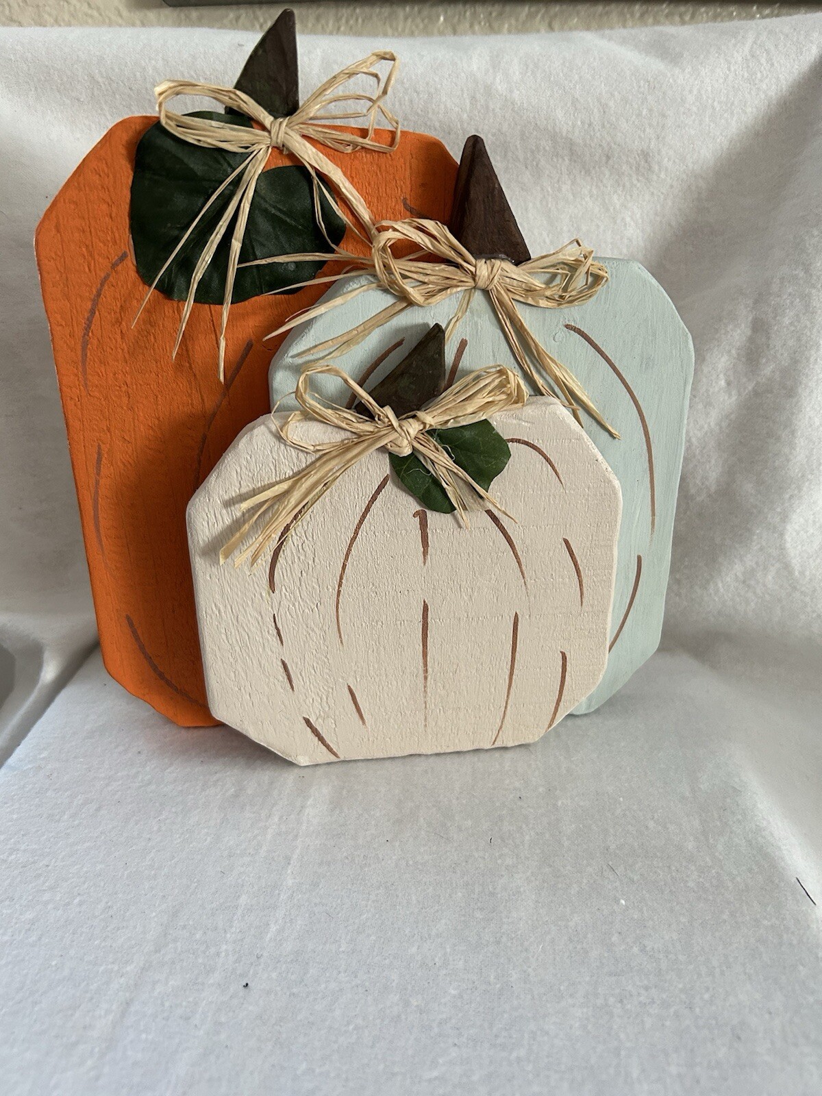 Wooden Pumpkin Thanksgiving Fall 3D Table Top Decor, Handmade