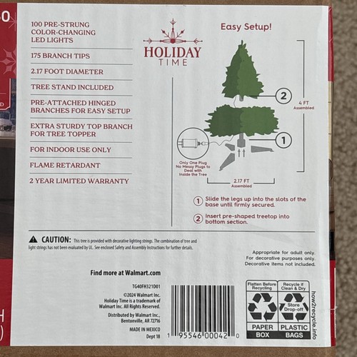 4 ft Pre-Lit Indiana Spruce Artificial Christmas Tree with Color-Changing LED - Picture 7 of 8