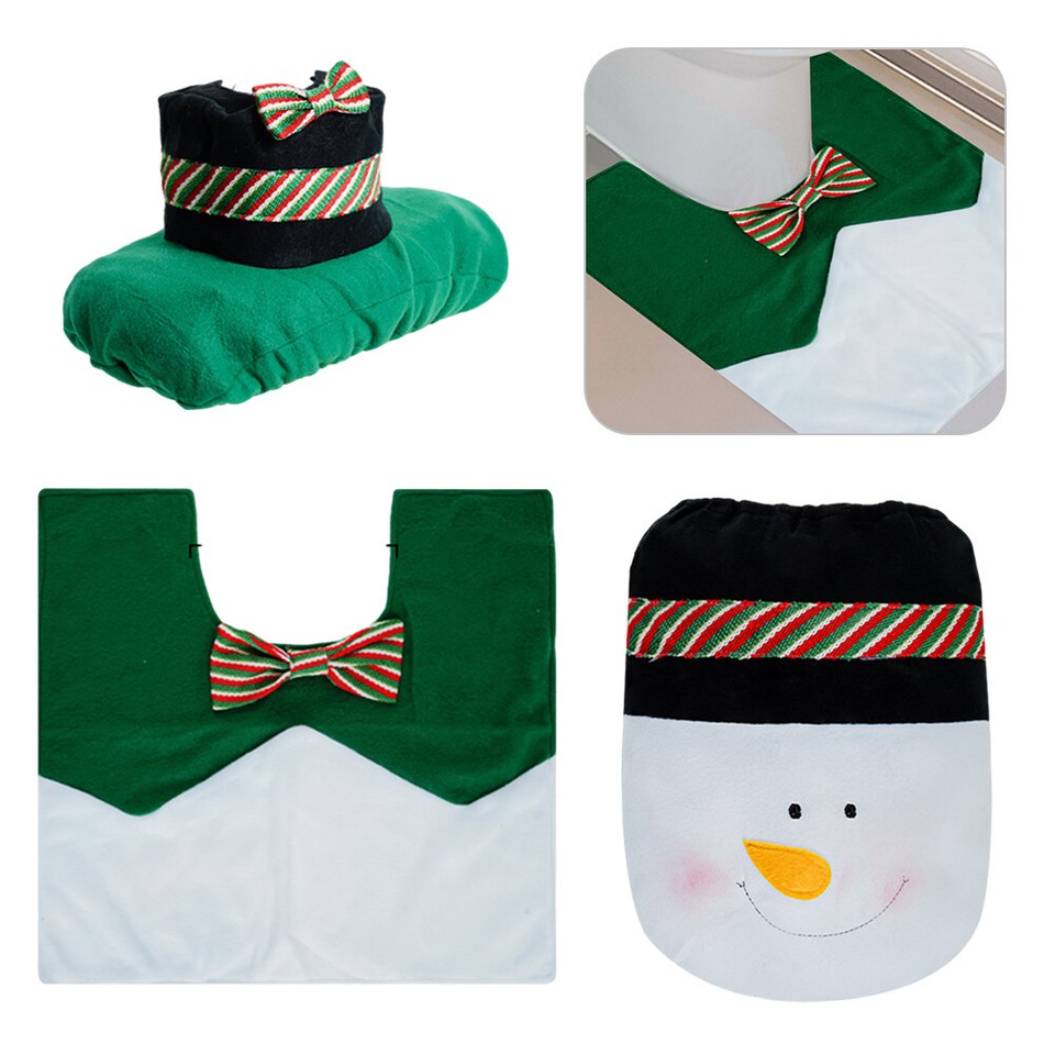 Christmas Cartoon Toilet Seat Cover Nonwoven Cloth for Bathroom