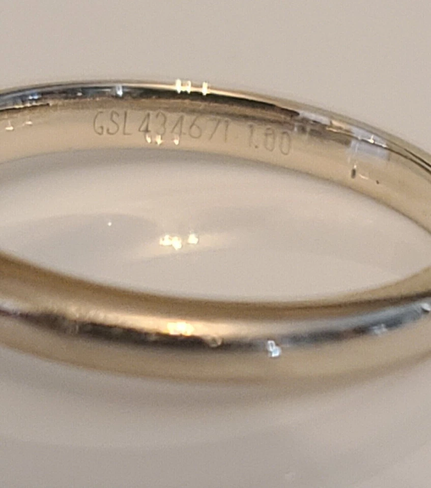 Anillo de boda engaste de oro de 18 quilates con platino engaste de 4 puntas firma Zales Foto 4 de 4