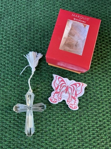 Marquis by Waterford CROSS ornament crystal vintage Germany 4"