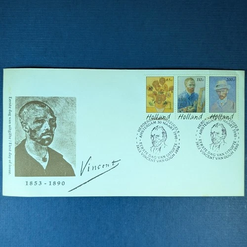 Vincent Van Gogh First Day Cover FDC Holland Netherlands 1990 Amsterdam