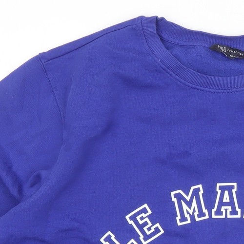 Marks and Spencer Women's Blue Logo Pullover Sweatshirt L - Picture 9 of 12