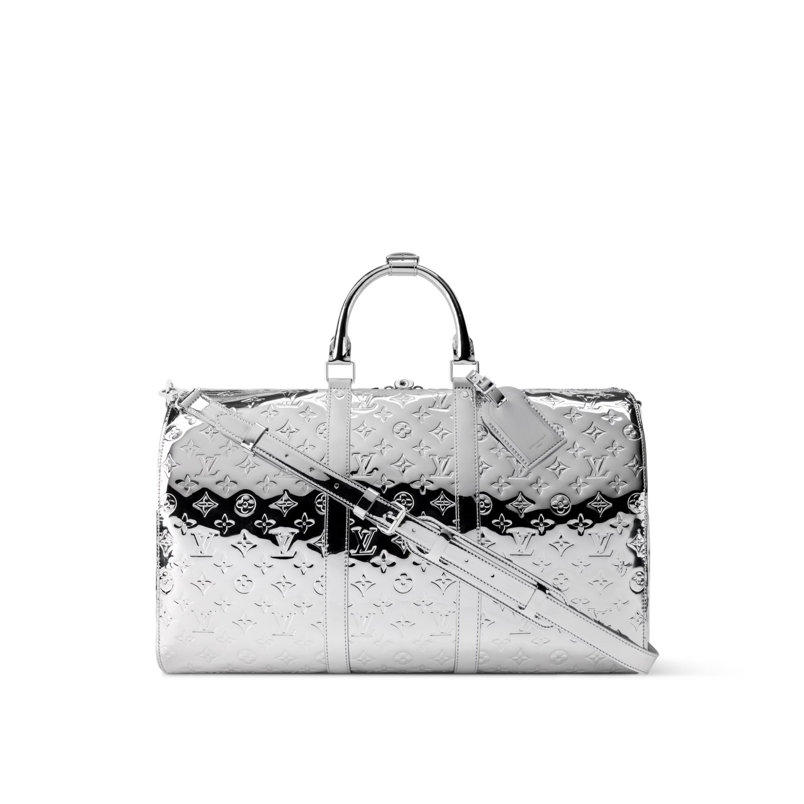 Louis Vuitton M26766 LV Ski Keepall Bandoulière 50 Silver 50cm Authentic Bag