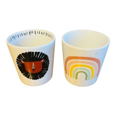 H&M HOME Let's Chase Rainbows Keramik Kaffeetassen Paar Regenbogen Löwe