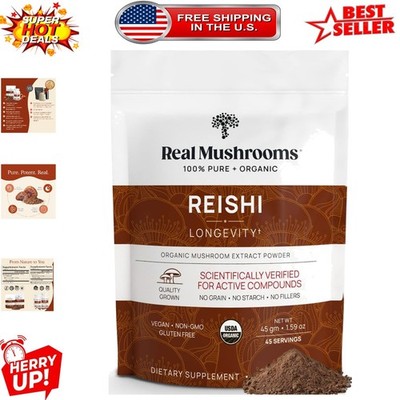 Tranquil Daily Wellness with Organic Red Reishi Powder - No Fillers, 45 Servings