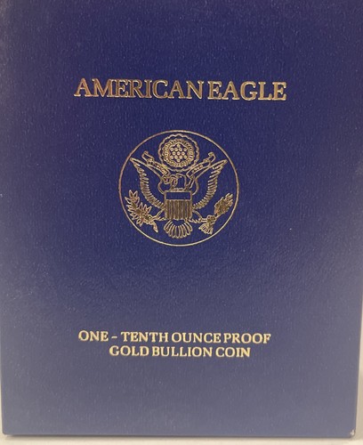 1993 P American Eagle 1/10 oz Proof Gold BOX and COA ONLY - no Coin