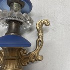 Petite Vintage Art Deco Blue Glass Table Lamp — photo 7