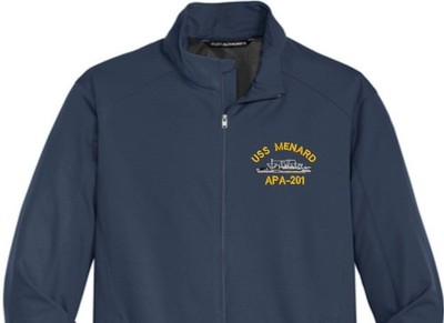 USS MENARD APA-201 Soft Shell Jacket.  New.  U.S. Navy