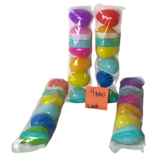Lot of 4 Way to Celebrate Colorful Reusable Fillable Easter Eggs 6 Count Each