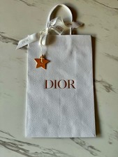 AUTHENTIC DIOR WHITE PEBBLE SHOPPING GIFT LUXURY BAG 15"x10"x5" WITH GOLD STAR
