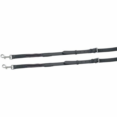 Rênes Latérales Cuir Kincade – Avec Beignet Caoutchouc – Marron – Taille Cheval