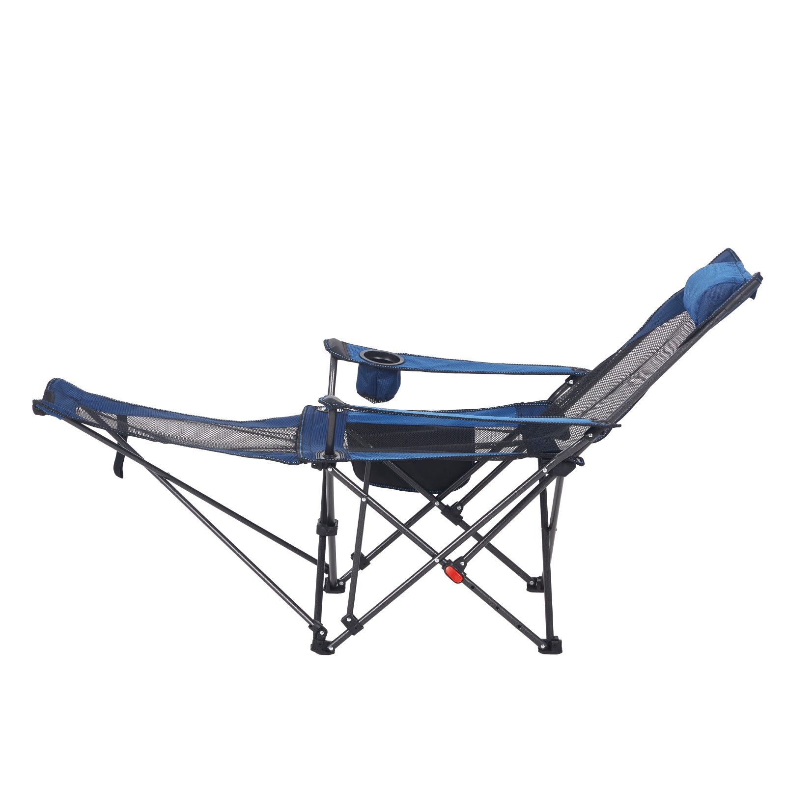 Uimoso Portable Folding Reclining Camping Chair for Adults, Heavy-Duty, Blue