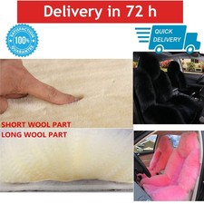 Universal Genuine Sheepskin Car Seat Covers Wine Red Front Pair