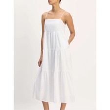 Everlane The Gauze Tiered Midi Dress Womens Small White