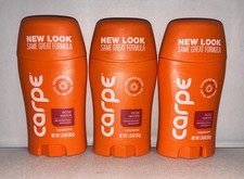 Lot Of 3-Carpe Antiperspirant Underarm Lotion, Rose Water, 1.76 oz Each