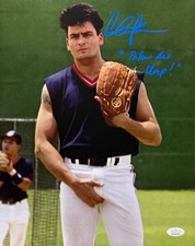 Charlie Sheen Signed 11x14 Photo "Blow Me Ump!" JSA COA Private Signing