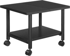 Printer Stand 2-Tier Industrial Under Desk Printer Cart W/ Shelf Mobile Heavy