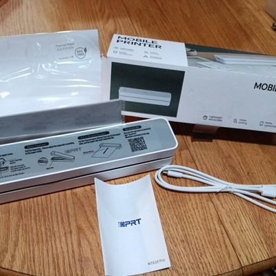 HPRT Mobile Printer MT610 Lightweight Portable Inkless Printing White Grey