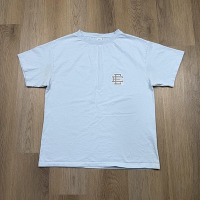 Eric Emanuel Shirt Mens Medium Blue Monogram Logo Graphic Tee Made In Portugal