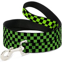 "Dog Leash Checker Black/Neon Green Wide 1.5\" (Us Import)"