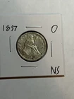 1857-O Seated Liberty Silver Quarter 25c AU Details Better Date