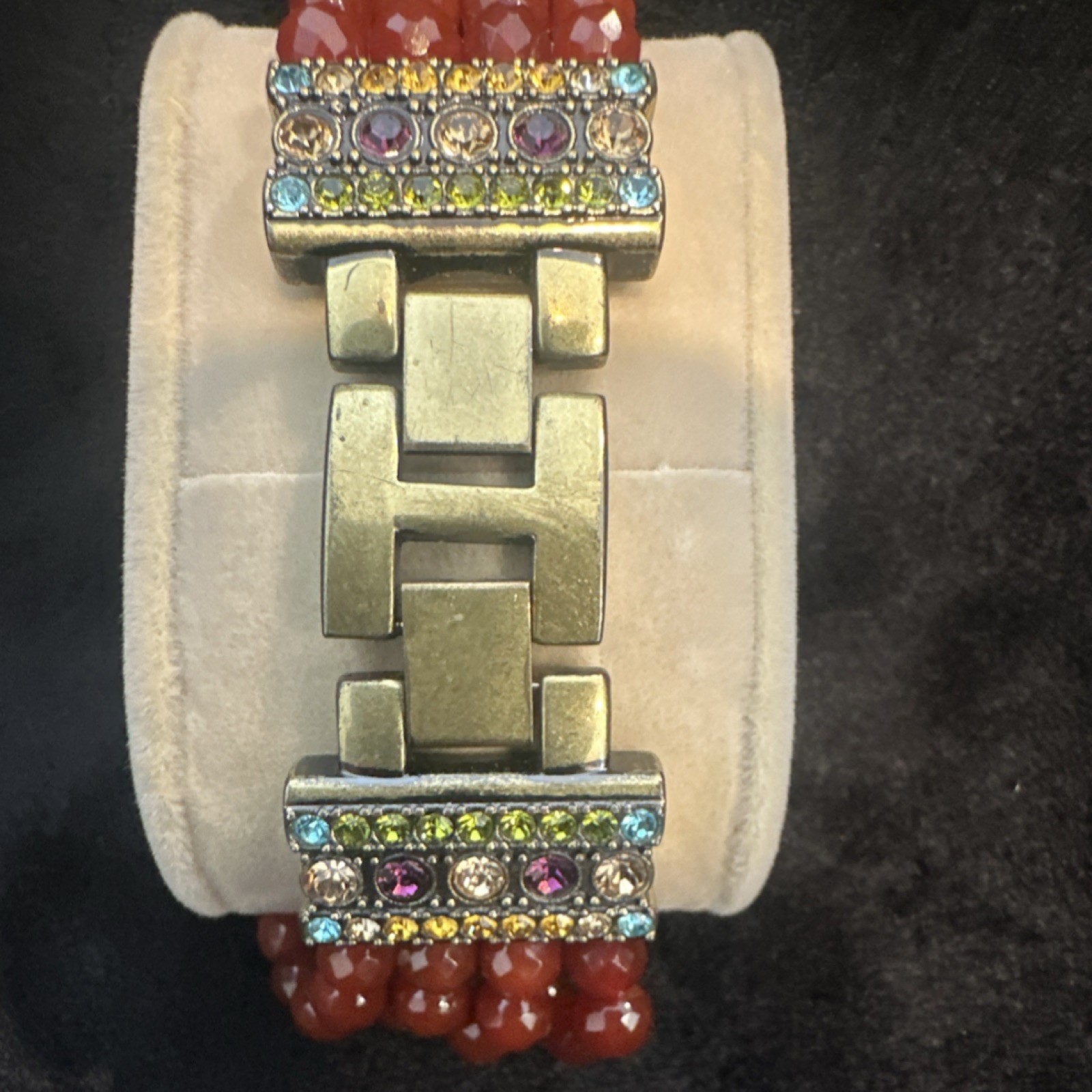 Heidi Daus Rectangular Quartz Wristwatch Red Bead… - image 4