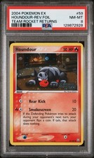 2004 POKEMON EX TEAM ROCKET RETURNS #59 HOUNDOUR-REVERSE FOIL PSA 8 SWIRL on eBay