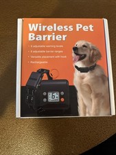 Wireless Pet Barrier - Rechargeable Indoor Barrier with 6 Adjustable Range Ra...