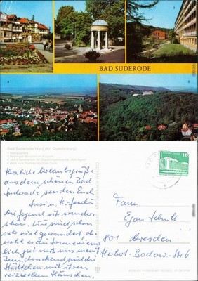 Bad Suderode Rathausplatz Behringer-Brunnen Sanatorium Willi Agatz g1982