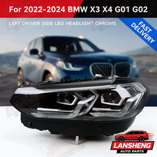 Left Driver Side Led Headlight Chrome For 20222024 Bmw X3 X4 G01 G02