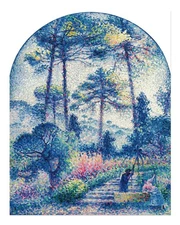 Serene Forest Scene Wall Art Poster – Impressionist Style Home Decor