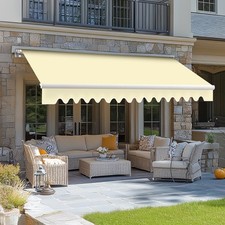 2.5 x 2m Manual Awning Canopy Outdoor Garden Patio Sun Shade Retractable Shelter