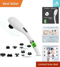 Cordless Handheld Back Massager - 3200mAh Battery, 5 Speeds for Muscle Relief