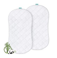 Biloban 2 Bassinet Mattress Pad Protectors White Hypoallergenic 21  x31  NEW