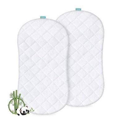 Biloban 2 Bassinet Mattress Pad Protectors  White Hypoallergenic 21 x31  NEW
