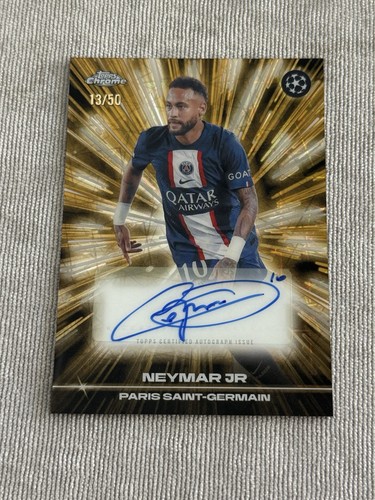 2025-26 Topps Chrome URFA Neymar Jr Gold Lazer Auto /50 PSG