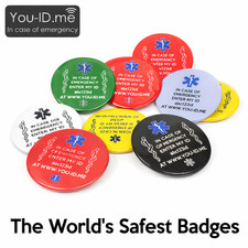 Medical Alert Badge Carry Emergency ID Pin Dementia Diabetes Epilepsy SEN ADHD