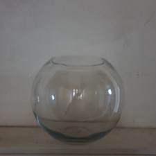 Stunning, Extra Large, round Glass  Bowl. 20 cm height. Thick Glass.