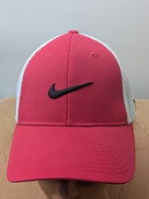 Nike Golf RZN VRS Golf Cap Hat Pink White With Black Swoosh Flexfit Medium Unise