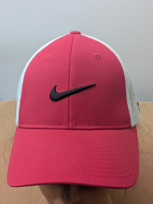 Nike Golf RZN VRS Golf Cap Hat Pink White With Black Swoosh Flexfit Medium Unise