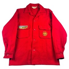 Vintage Order Of The Arrow Boy Scouts of America Red Wool Jacket w/ Patches
