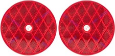 Red Class A 3-3/16" Round Reflector with Center Mounting Hole 2x 10x 25x