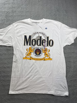 Modelo Shirt Mens XL White Ripple Junction Beer Graphic Cerveza Logo T-Shirt Tee