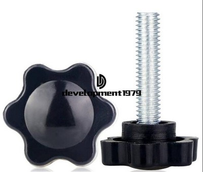 Thread   Hand Knob Tightening Screw Black   10pcs M8 x 50mm #pk
